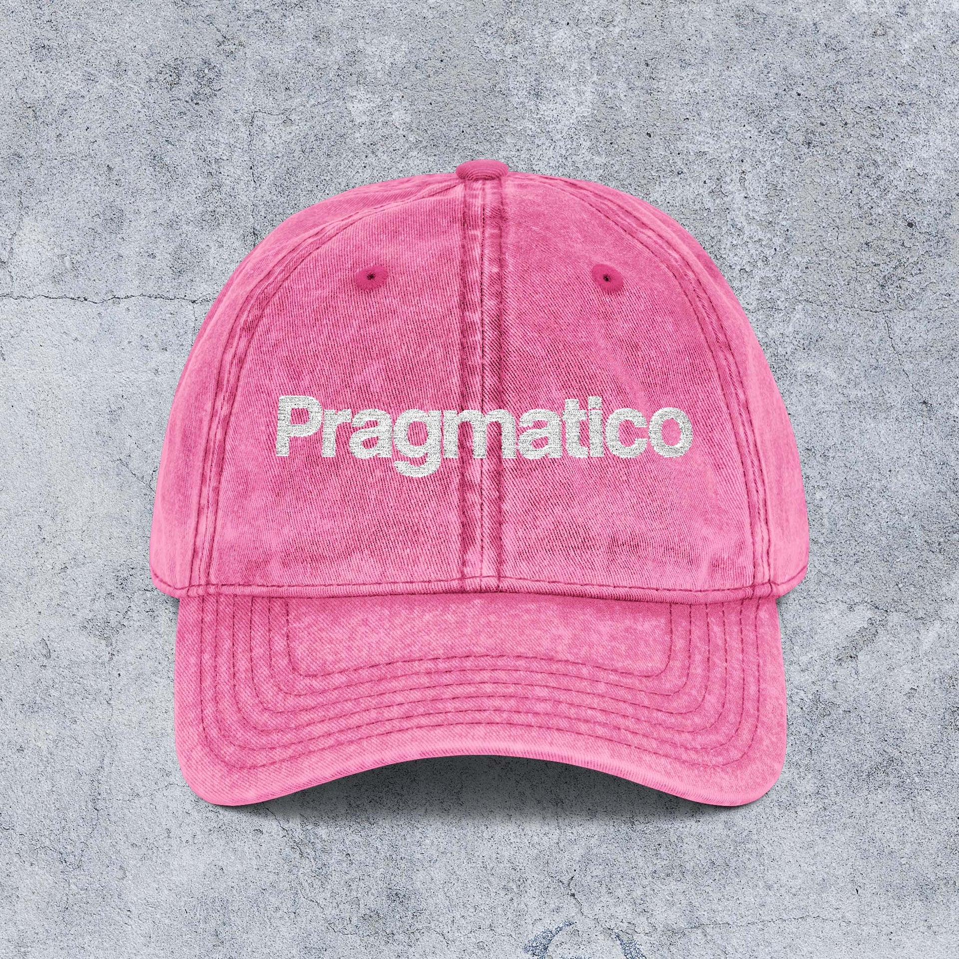 Pragmatico Vintage Embroidered Cap - Pink