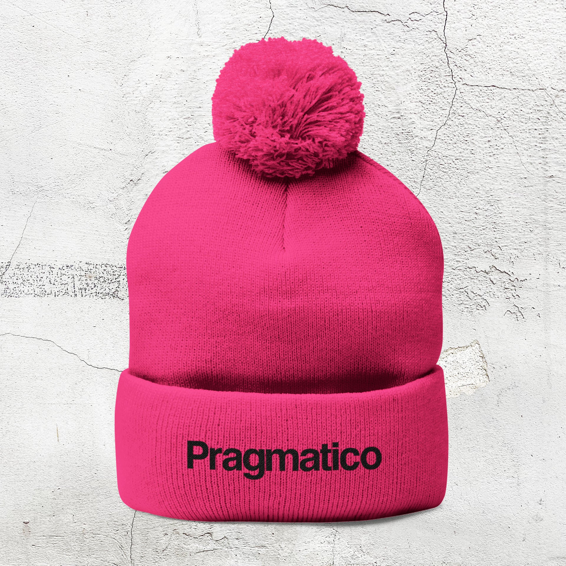 Pragmatico Neon Raver Pom Pom Beanie - Neon Pink