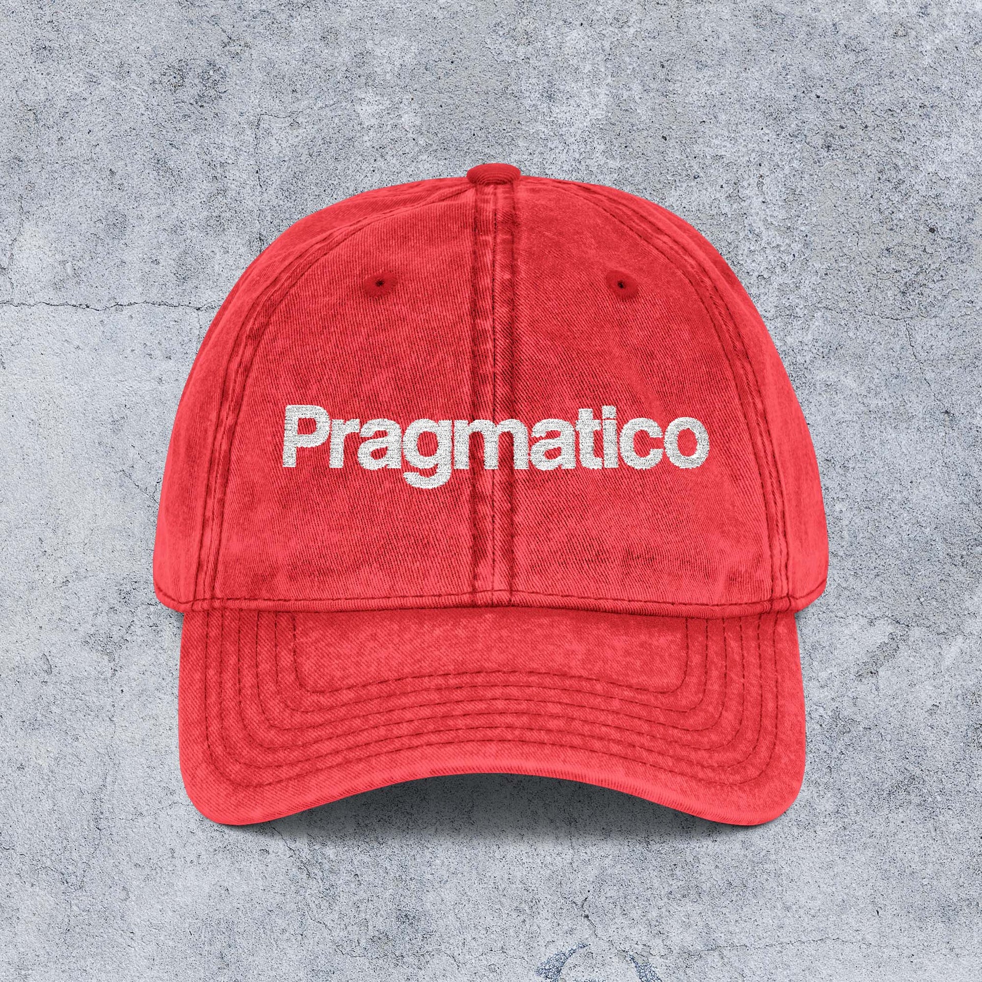 Pragmatico Vintage Embroidered Cap - Red
